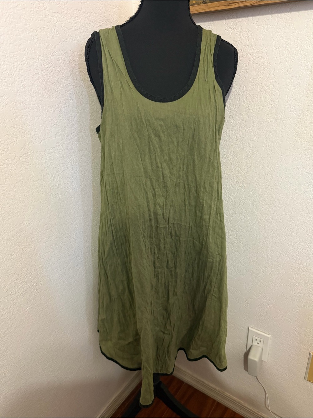 Cynthia Ashby Olive Green Sleeveless Dress - XS